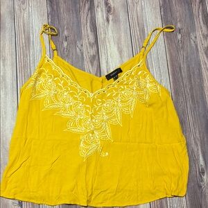 Forever 21 Yellow Embellished Crop Camisole